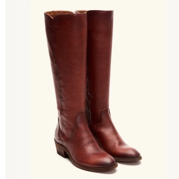 Frye Carson Piping Redwood Leather Tall RidingBoot - Picture 2 of 15